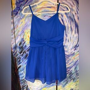 In Girl size 12 blue romper with adjustable straps